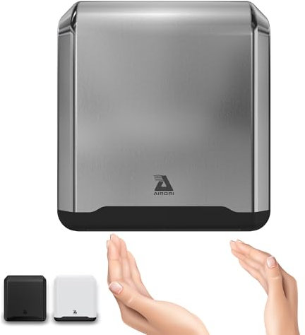 AirDri PowerDRI Automatic Hand Dryer | Built-In HEPA Filter | ADA Compliant Surfaced Mounted | Commercial Handsfree Blower | Ultra Fast 10 Second Drying Time | Energy Efficient | Low Noise | 75dBA