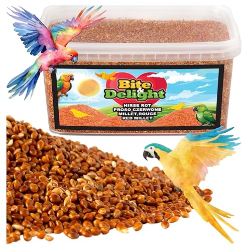 Bite & Delight Millet Rouge pour Oiseaux 4 kg Nourriture pour Calopsittes Perruches Aliment Nourriture pour Oiseaux
