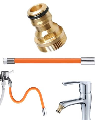 MYGLOAR Ensemble de 3 connecteurs de robinet universels pour robinets mélangeurs, adaptateurs de tuyau, adaptateurs de robinet, coupleurs de tuyau, connecteurs rapides, tuyaux d'arrosage