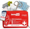 Upgrade4cars Kit di Pronto Soccorso per Auto Casa Viaggio Trekking ecc. Cassetta Medica Primo Soccorso Completo 2025 Portatile Rosso Borsa di Emergenza Completa per tutta Europa