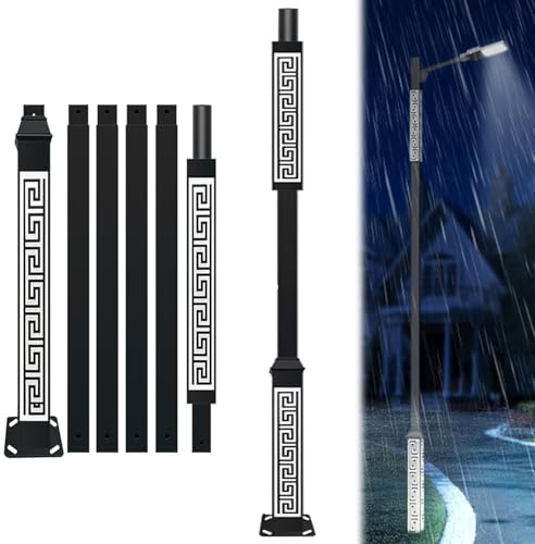 Vertical Pole for Outdoor Solar Street Light, Galvanized Steel, Wind and Rain Resistant, Lighting Pole for Village, Rural Road, Garden, Driveway and Standalone Street Lighting(6 Meters)