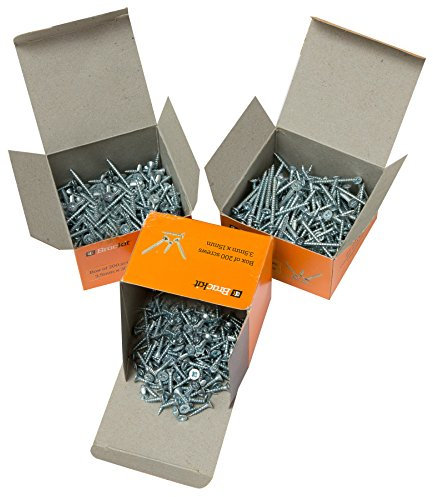 Wood Screws Set 3.5mm Range – Pozi-drive Countersunk Zinc Plated Steel Screws – 600 Pieces – 15mm, 40mm and 50mm…