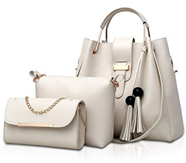 NICOLE & DORIS Bolsos de Mano para Mujer Bolsas de 3 Piezas Juego de Bolsos para Damas Bolsos con Cadena Bolsos con Asas Superiores Bolsos de Hombro