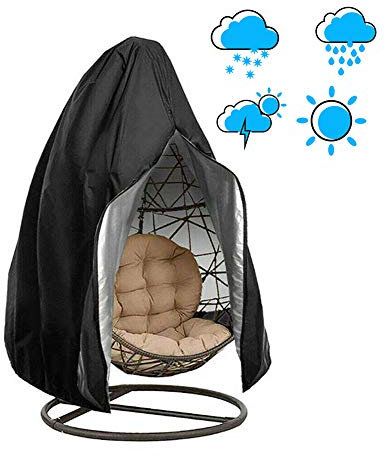 CSPone Couverture de Fauteuil Suspendu Housse de Protection pour œufs Chaise Housses Imperméable pour Mobilier Balancelles de Jardin Noir (1#)