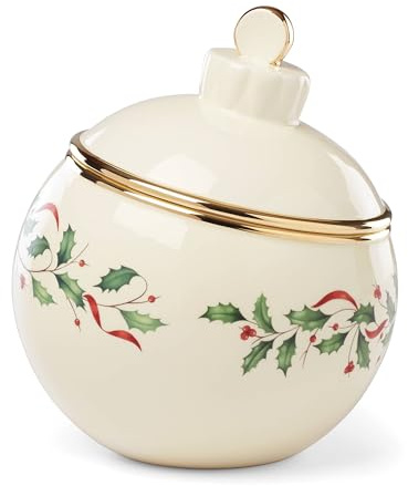 Lenox Holiday Ornament Cookie Jar, 4.20 LB, Red & Green
