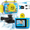 GKTZ Kinderkamera wasserdichte,Unterwasserkamera-1080P Selfie Digitalkamera Fotoapparat für Kinder mit 32GB SD-Karte Spielzeug für 3-12 Jahre Jungen und Mädchen(Blau)