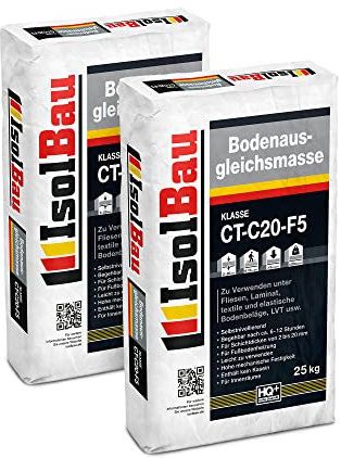 Isolbau Bodenausgleichsmasse 2-20mm CT-C20-F5-50 kg Selbstnivellierende Ausgleichsmasse für Bodenunterlagen im Innenbereich