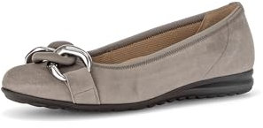 Gabor Damen Klassische Ballerinas, Frauen Flats,Moderate Mehrweite (G),Ballerina-Schuhe,Ballett-Schuhe,flach,fumo (Uni+CDF),38 EU / 5 UK