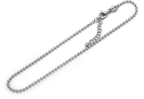 DUR Schmuck Fußkette Silber 925/- rhodiniert 22,5cm + 3cm Verlängerung (A1596)