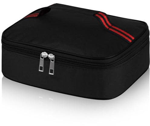 lohey Insulated Lunch Bag for Men Women Kids, Small Lunch Box Adults Cool Bag with Handle, Portable Thermal Cooler Box Bag for Work, School, Picnic Outdoor (Black)