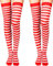LOZTBUE 2 paia di calzettoni a righe Calzettoni a righe Calze da donna a righe Calzettoni in cotone rosso e bianco Calzettoni natalizi