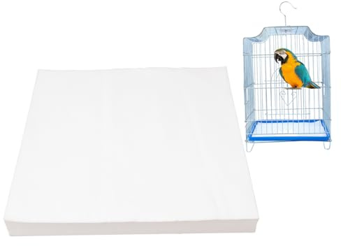 Xoeryoy Liner de Jaula de pájaros de 100 Piezas, láminas de Arena de Jaula de pájaros Desechables de 13x13 Pulgadas de Agua Desechables, Alfombrillas para de Esquina para Loro de Mascotas