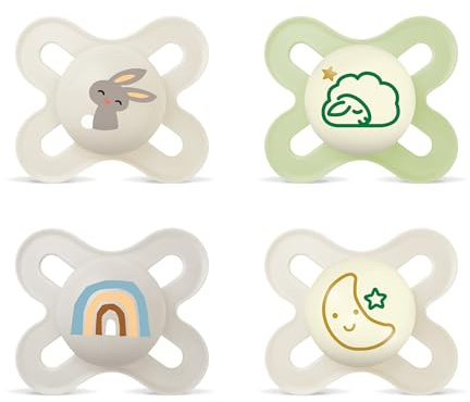MAM Original Start Day & Night Schnuller | 0-2 Monate | Schnuller für Neugeborene | 94% Akzeptanz | stillfreundlicher Babyschnuller | von 100% der Hebammen empfohlen | SkinSoft Silikon | uni | 4 Stück