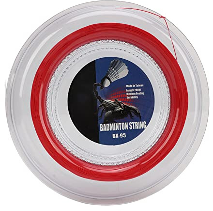 Baxnore POWERTI Cuerda de Raqueta de Bádminton Profesional Línea de Reemplazo de Fibra Duradera de Alta Elasticidad para Reparación de Raquetas Adecuada para Jugadores de Todos los (Rojo)