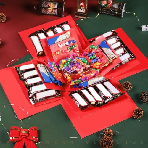 Explosion Gift Box,5 Layer Explosion Boxes with Ribbon,Snack Surprise Gift Box,Handmade Scrapbooking Boxes, Creative Surprise Container‌ for Anniversary Christmas Festival Record Memories