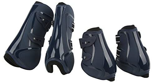 SPYMINNPOO Botas de Protección para Patas de Caballo, Protectores de Patas de Caballo de Neopreno Que Absorben los Golpes para Montar, 4 Piezas de Botas de Pata de Engrosadas para Protección contra