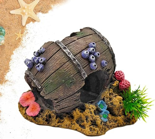 Fiskhus för akvarium – räkgrotta akvarium | akvarium grotta, räkharts, vinfat landskap, tankdekorationer