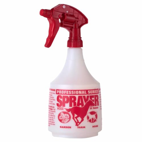 Little Giant® Professional Spray Bottle | All Purpose General Use Spray Bottle | Heavy Duty Horse Sprayer | 32 Ounces | Red
