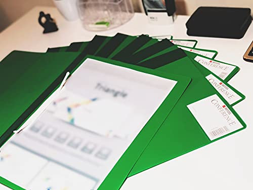 50 Stück Hetzel Conference Schnellhefter grün, A4, überbreit, aus robustem Kunstoff, Schulhefter