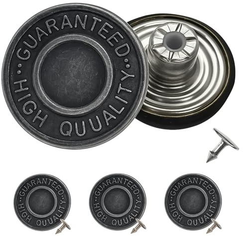 Trimming Shop 8 X Jean Boutons Goujon 17mm Large, Rechange pour Manquant Boutons sur Jeans, Vestes, Vêtements - Bronze, Gun Metal