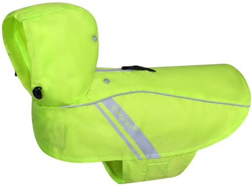 VIVAGLORY Wetoff Dog Raincoat, Rain Coat for Dog All Seasons Adventure, Rain Jacket with Harness Hole & Hood, Reflective Lightweight Waterproof for Doggy & Puppy, S, Bright Yellow
