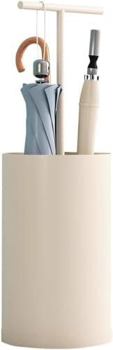 YASHANG Porte-Parapluie Porte Parapluie Original Support De Parapluie Compact De Ménage, Porte-Parapluie Moderne Simple, Seau De Rangement Parapluie avec Poignée, avec Bac À Eau (Beige)