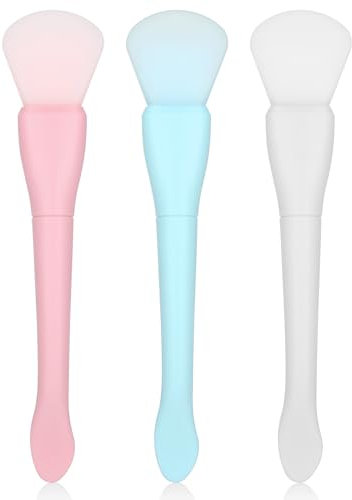 Ouligay 3PCS Silicone Face Mask Brush Applicator Double-Ended Face Mask Brush Flexible Facial Mud Mask Applicator Brush Face Mask Beauty Tool for Mud Clay Modeling Mask, Body Lotion
