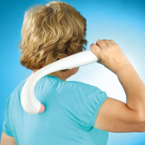Electric Vibration Knot and Neck Massager – USB or Battery Powered Pain-Relieving Long Reach Swan Shaped Deep Massage Tool for Sore Back, Neck or Shoulder Muscles – Measures L36 x W4 x D15cm
