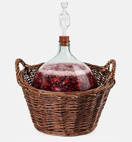 MIKONI Vinballong med pilkorg, glasballong transaprent glas, jässko, trädgårdsballong (vinballong 10 l)