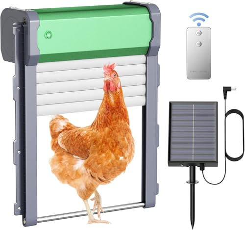Nmoiww Porta automatica per pollaio, porta automatica per pollaio, controllo timer con sensore di luce con due telecomandi, porta automatica per pollaio
