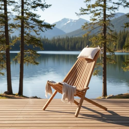 Teck'Attitude Chaise Longue Pliable en Teck Massif Santiago