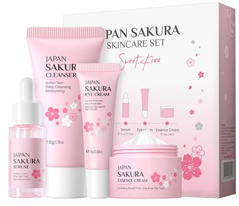 Sakura Lot de 4 soins de la peau pour adolescentes, adolescentes, cadeaux pour adolescentes, cadeaux pour adolescentes, cadeaux pour adolescentes, filles, femmes, maman, fille, anniversaire, Noël