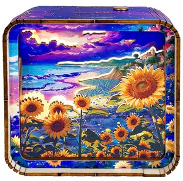 Puzzle de dessin animé 3D, veilleuse rechargeable - Puzzle de paysage de dessin animé 3D - Jeu de puzzle mignon, jouets sensoriels portables pour chambre à coucher, salle d