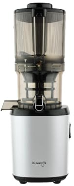 Kuvings Slow Juicer AUTO6 | Entsafter Gemüse und Obst, Elektrische Kaltpresse, Ruhiger Motor, Leicht zu Reinigen, Saft & Sorbet, 1.7L, BPA Frei, Schlankes Design, 200 W (Matt White Silver)_KHS-660SE
