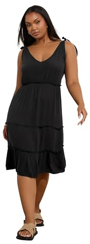 Yours Curve Tiered Throw On Dress - Women's - Plus Size Curve Black