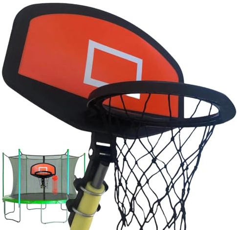 Aro de Baloncesto para Trampolín Infantil de 28 cm de Diámetro con Soporte y Tablero | Canasta de Baloncesto Duradera para Niños, Ideal para Juegos en Interiores y Exteriores en Casa, Jardín o Patio