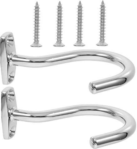 VICASKY Crochets de Queue de Billard Multifonctions en Fer Argenté, Solides et Pratiques, Lot de 2 Sets de Sets pour Support Mural de Queues sur Table de Billard