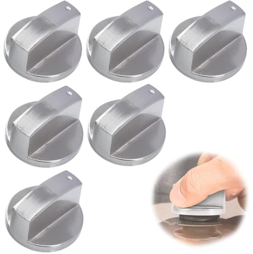 6 Pezzi Manopole Piano Cottura, 6mm Pomelli Cucina, Manopole Forni, Gas Stufe Controllo Manopole, Pomelli in Metallo per Forno a Gas Piano, per Forno a Gas Piano Cottura Stufa Gas