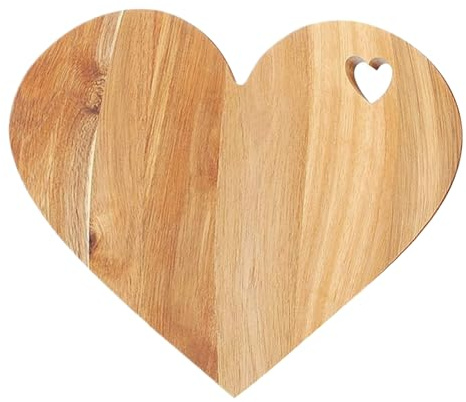 Carta Di Taglio Del Cuore - Tavola Da Servizio In Legno In Legno | Carcunerie Di Formaggio Decorazione Cucina | Presentazione Prima colazione Vintage Naturalmente Rustico