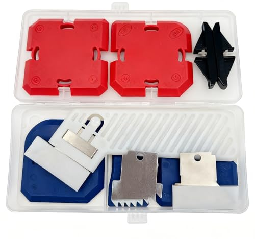 Kit di 11 attrezzi in silicone per sigillatura – Set di finitura/profilatura/levigatura del sigillante, strumento per la rimozione della malta, materiale in silicone riutilizzabile, manico ergonomico