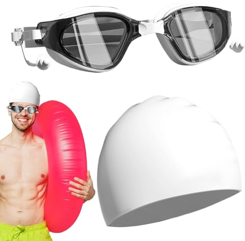 Ahuuen Swim Goggles Adult - Leakproof Comfortable - Anti UV Swim Pool Goggles With Cap - for Women Boys Girls Youth Teens Husband Son Daughter Family Friends