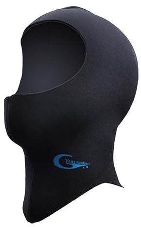 KQFCAZRE Cappuccio in Neoprene da 3 Mm per Muta, per Uomo E Donna, per Tenere al Caldo La Testa, Copricapo da Nuoto, Cuffia da Immersione, Cappuccio per Canoa, m