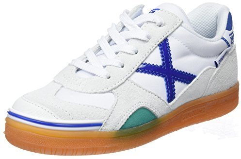 Munich Unisex - Bambini e ragazzi Gresca Kid S Scarpe da fitness ,Bianco Blanco Azul 01,37 EU