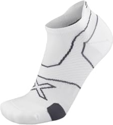 2XU Unisex Vectr Cushion No Show Socks White/Grey XL