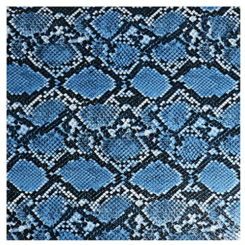 135x100cm Snake Mönster Konstläder Tyg 1mm Tjocklek Vinyl Klädsel För Sömnad DIY Hantverk, Dekorationer, Soffstolar(Color:blue4)
