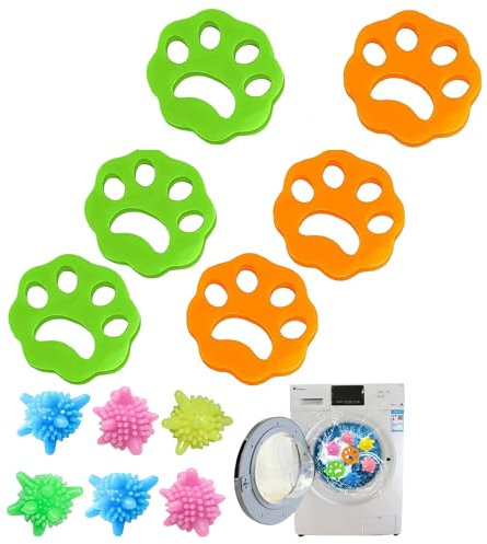 Palline Lavatrice Cattura Peli,12 pezzi Pet Hair Remover for Laundry,Cattura Peli Lavatrice Animali,Riutilizzabile Cattura peli, per Cani Gatti peli di Animali, Biancheria da Letto, Vestiti
