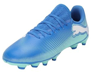 Puma Unisex Youth Future 7 Play FG/AG JR Soccer Shoe, HYPERLINK Blue-Mint-Puma White, 37 EU