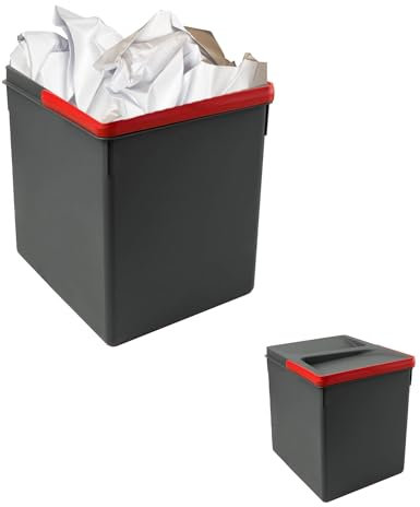 Avilia Bidoni da Interno con Manico Colorato per Cucina 15L, Pattumiera Differenziata, Cesto Spazzatura, Grigio Antracite, 26cm