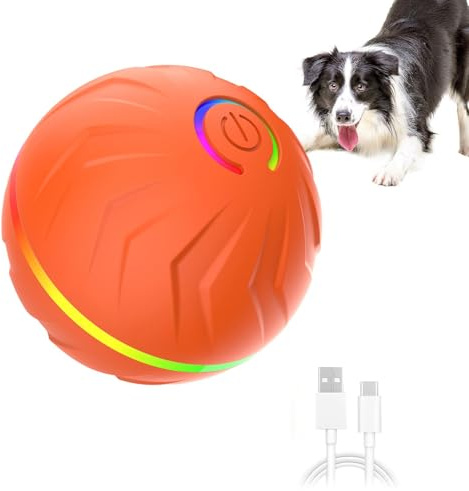 Interaktiv hundboll, hundleksak med rullboll | Automatiska hundbollar, husdjurstillbehör, USB-uppladdningsbar bollkastare för hundar, tuggboll p