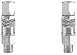 Lot de 2 Articulations Pivotantes 1/4 Pouce Rotatif à 360 Degrés Pulvérisateur Acier Inoxydable Pistolet Pulvérisateur Haute Pression Airless Tuyau Pivotant Connecteur Remplacement pour Pulvérisateurs